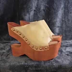 Jeffrey Campbell Brown and Cream Studded Platforms